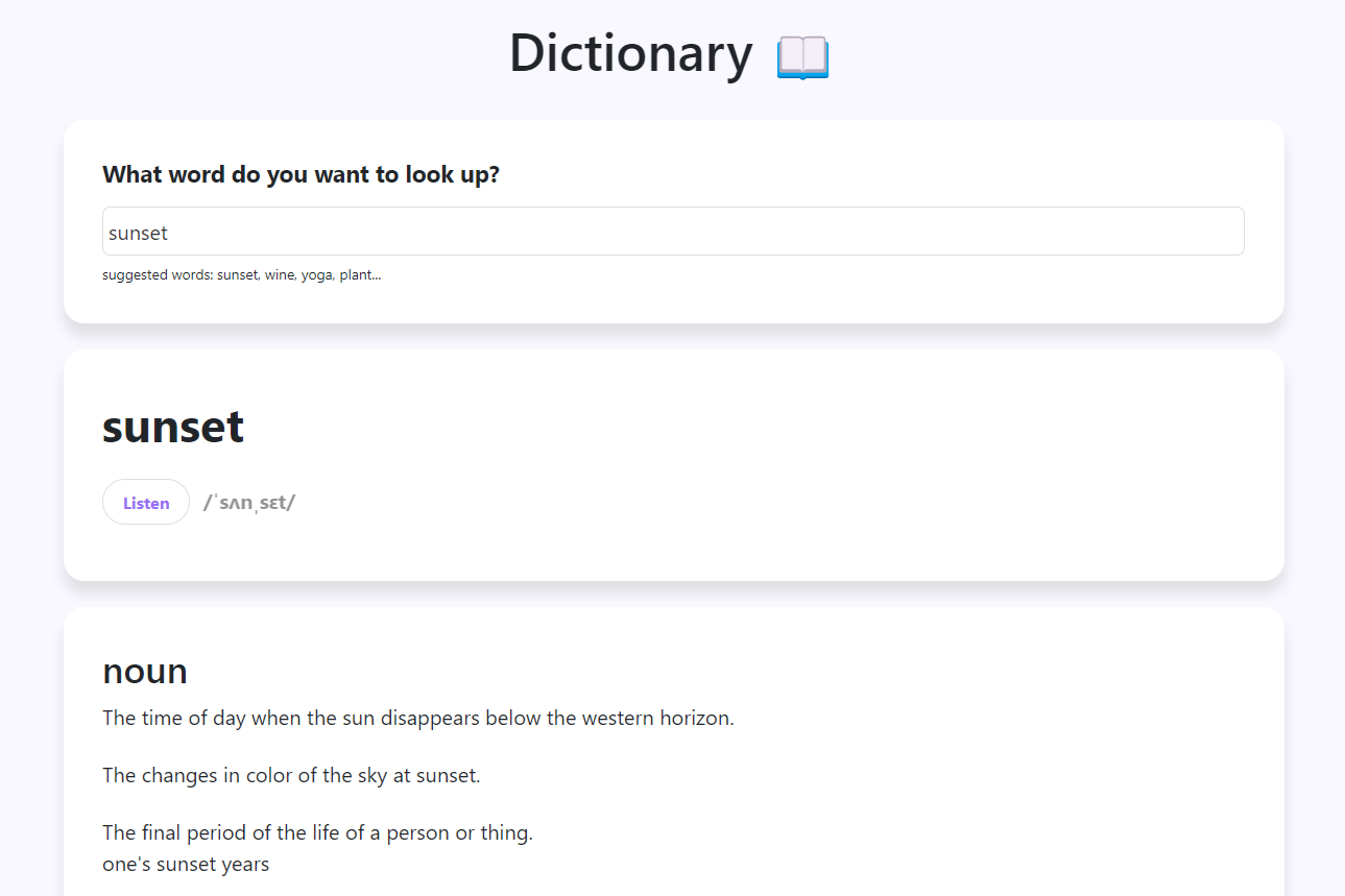 Dictionary App